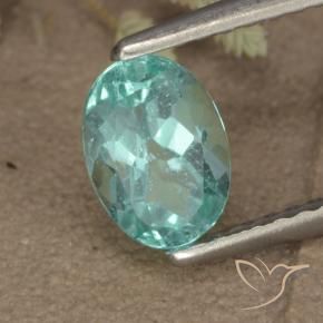 0.93 ct Turquoise Apatite Stone, Natural Apatite in Oval Facet Shape for Sale