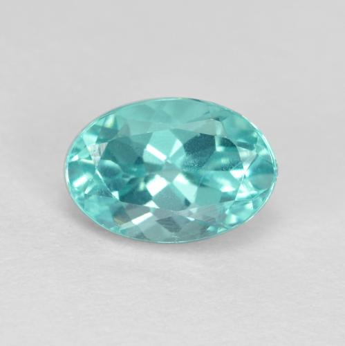 Bluish Green Apatite Gem - 1ct Oval Facet (ID: 475699)