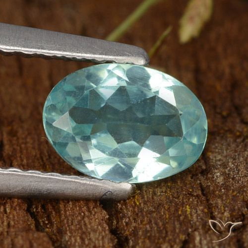 0.77 ct Blue Green Apatite, 7 x 5 mm Oval Cut From Madagascar, Photo A