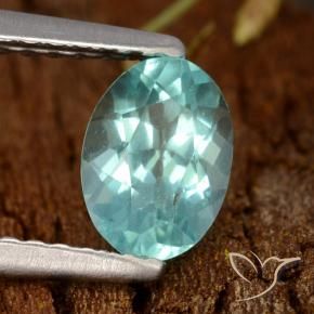 0.72 ct Turquoise Apatite Stone, Natural Apatite in Oval Facet Shape for Sale
