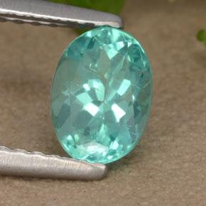 0.93 ct Blue Apatite Stone, Natural Apatite in Oval Facet Shape for Sale