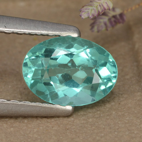 Blue Green Apatite Gem - 0.8ct Oval Facet (ID: 475894)