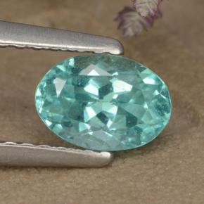 Intense Blue Green Апатиты Камень - 1ct Фасетный Овал (ID: 475896)