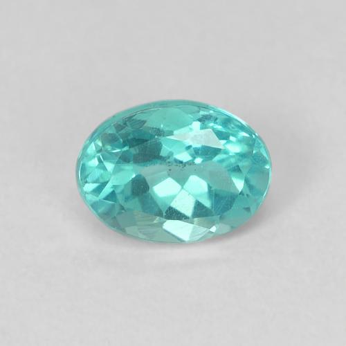 Intense Blue Green Apatite Gem - 0.9ct Oval Facet (ID: 475897)