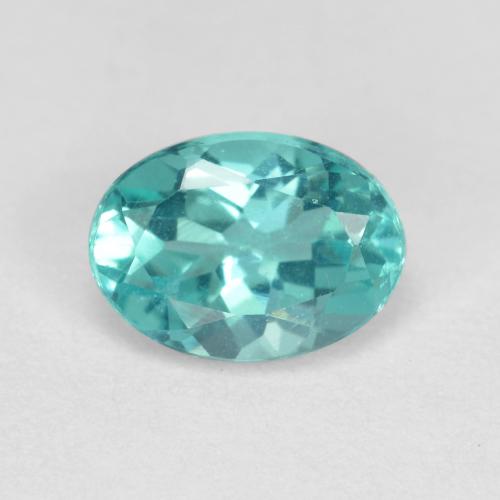 Electric Blue Апатиты Камень - 0.9ct Фасетный Овал (ID: 475901)