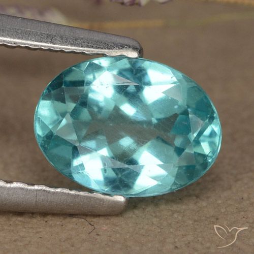 1 ct Blue Green Apatite, 7.3 x 5.4 mm Oval Cut From Madagascar, Photo A