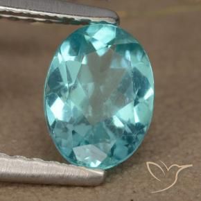 1.00 ct Turquoise Apatite Stone, Natural Apatite in Oval Facet Shape for Sale