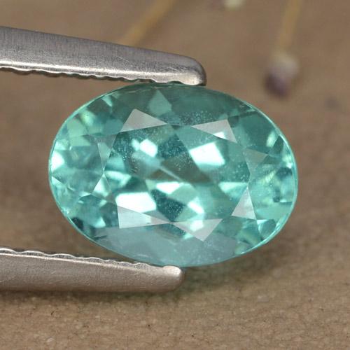Teal Apatite Gem - 1ct Oval Facet (ID: 476001)
