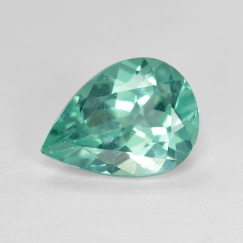 1.66 ct Turquoise Apatite Gemstone, Apatite Gem in Pear Facet Shape for Sale.