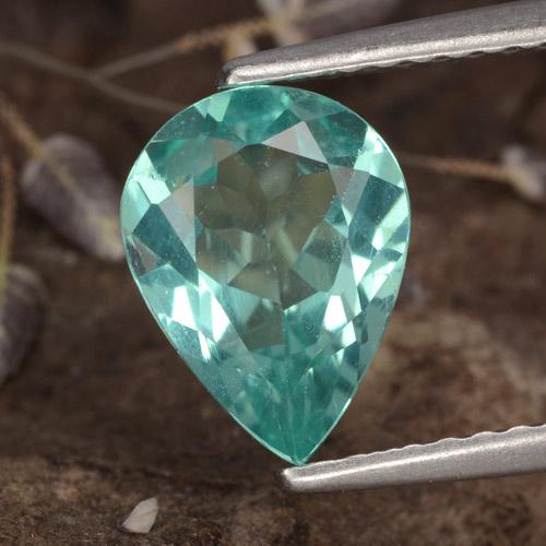 Light Blue Green Apatite Gem - 1.5ct Pear Facet (ID: 476112)