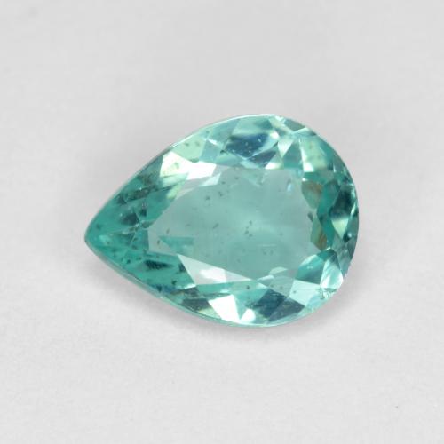 Light Teal Apatite Gem - 0.8ct Pear Facet (ID: 476157)