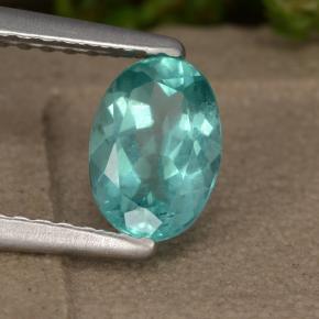 0.88 ct Turquoise Apatite Stone, Natural Apatite in Oval Facet Shape for Sale