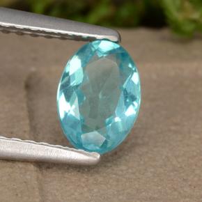 0.72 ct Turquoise Apatite Stone, Natural Apatite in Oval Facet Shape for Sale