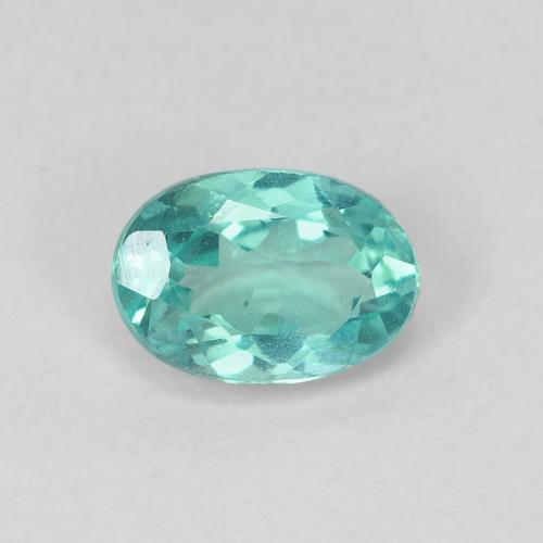 Apatita Verde azulado claro Ovalada de 0.93 ct de Madagascar, dimensión 7,2 x 5mm, piedra preciosa natural Caliente, claridad VS, Apatita Forma ovalada de 1 pieza, dureza de Mohs de 5 - 5 , Photo A