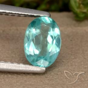 0.87 ct Turquoise Apatite Stone, Natural Apatite in Oval Facet Shape for Sale