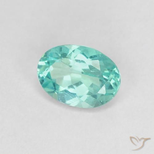 0.83 ct Turquoise Apatite Stone, Natural Apatite in Oval Facet Shape for Sale