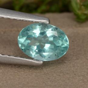 0.95 ct Turquoise Apatite Gemstone, Apatite Gem in Oval Facet Shape for Sale.