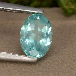 0.95 ct Turquoise Apatite Stone, Natural Apatite in Oval Facet Shape for Sale