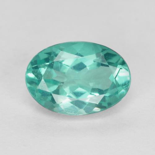 Medium Bluish Green Apatite Gem - 0.9ct Oval Facet (ID: 476203)