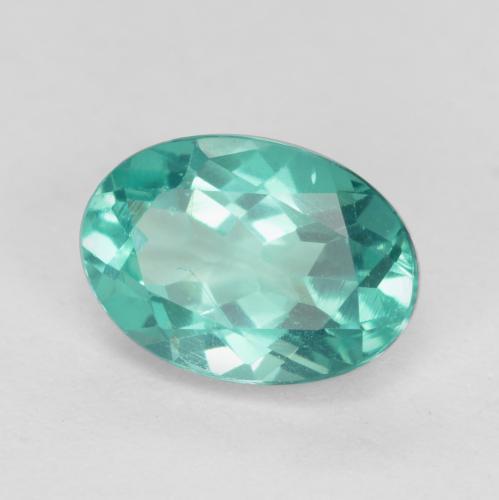 0.90 ct Turquoise Apatite Stone, Natural Apatite in Oval Facet Shape for Sale