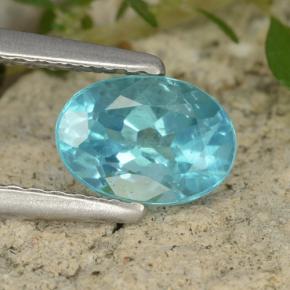 0.93 ct Blue Apatite Gemstone, Apatite Gem in Oval Facet Shape for Sale.