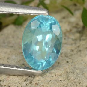 0.93 ct Blue Apatite Stone, Natural Apatite in Oval Facet Shape for Sale