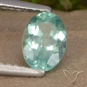 0.92 ct Turquoise Apatite Stone, Natural Apatite in Oval Facet Shape for Sale