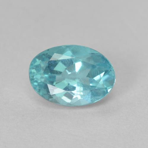 Intense Blue Green Апатиты Камень - 0.9ct Фасетный Овал (ID: 476211)