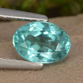Bright Teal Апатиты Камень - 0.9ct Фасетный Овал (ID: 476213)