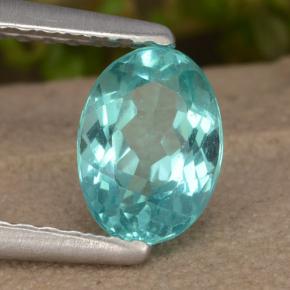 0.88 ct Turquoise Apatite Stone, Natural Apatite in Oval Facet Shape for Sale