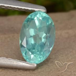 0.74 ct Turquoise Apatite Stone, Natural Apatite in Oval Facet Shape for Sale