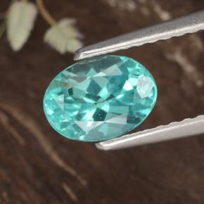 1.13 ct Turquoise Apatite Gemstone, Apatite Gem in Oval Facet Shape for Sale.