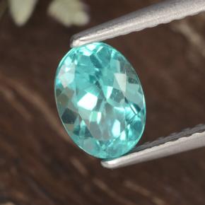 1.13 ct Turquoise Apatite Stone, Natural Apatite in Oval Facet Shape for Sale