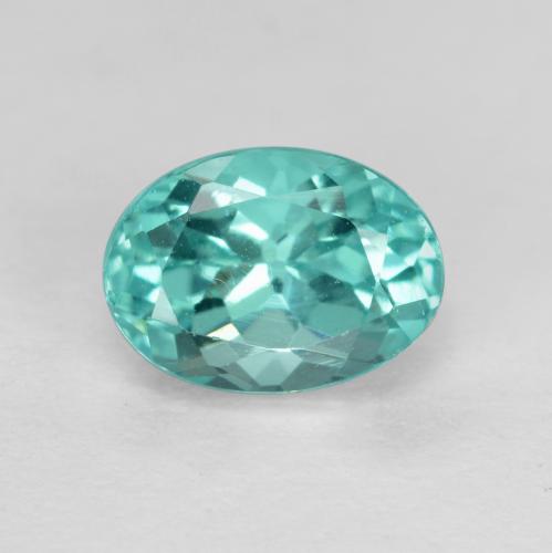 1.14 ct Turquoise Apatite Gemstone, Apatite Gem in Oval Facet Shape for Sale.