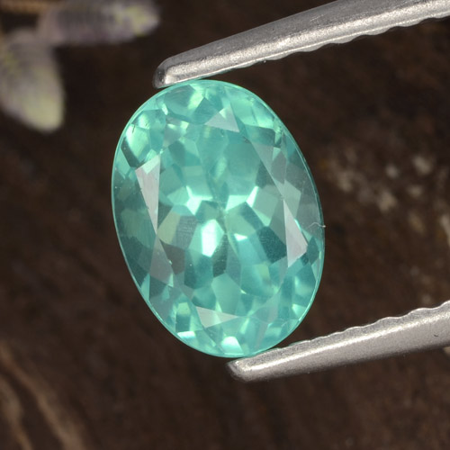 Light Teal Apatite Gem - 1.1ct Oval Facet (ID: 476250)