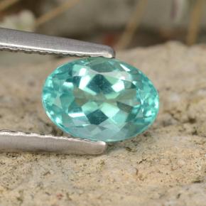 Light Teal Apatit Edelstein - 0.9ct Oval facettiert (ID: 476324)