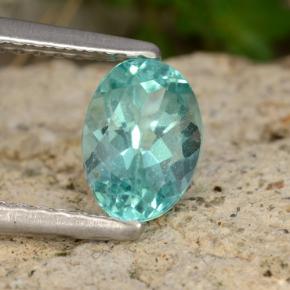 0.98 ct Turquoise Apatite Stone, Natural Apatite in Oval Facet Shape for Sale