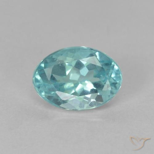 0.91 ct Blue Green Apatite, 6.9 x 4.9 mm Oval Cut From Madagascar, Photo A