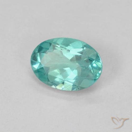 0.80 ct Turquoise Apatite Stone, Natural Apatite in Oval Facet Shape for Sale