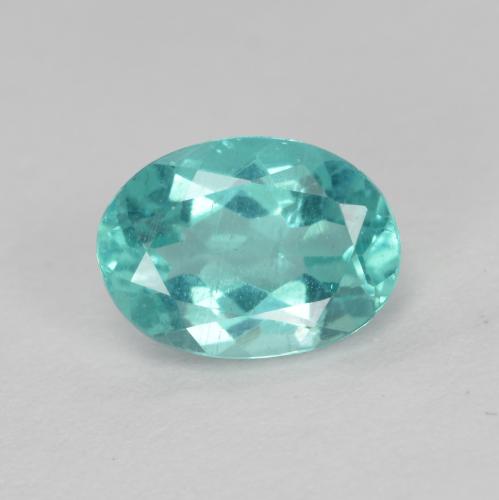 Intense Blue Green Apatite Gem - 1ct Oval Facet (ID: 476329)