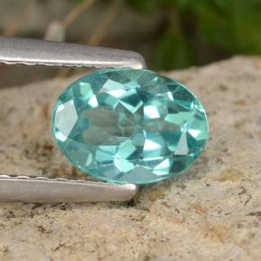 Azul eléctrico Apatita Gema - 0.8ct Forma ovalada (ID: 476332)