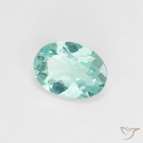 0.83 ct Turquoise Apatite Stone, Natural Apatite in Oval Facet Shape for Sale