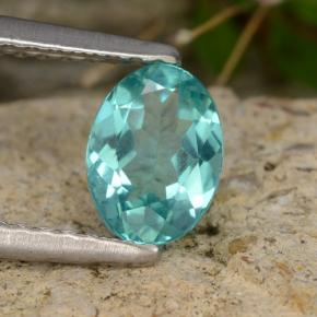 0.79 ct Blue Apatite Stone, Natural Apatite in Oval Facet Shape for Sale