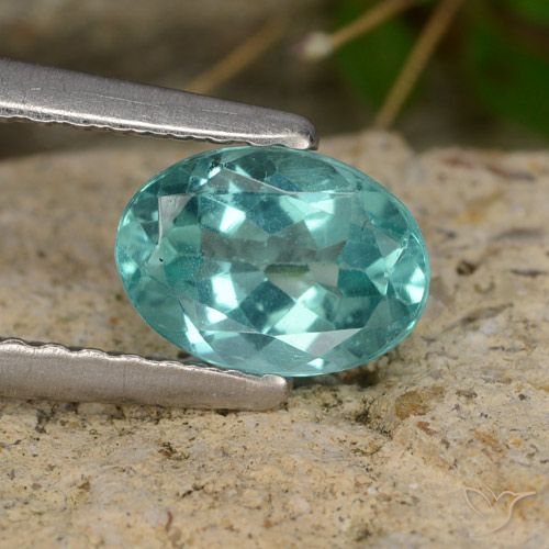 0.84 ct Blue Green Apatite, 6.8 x 4.9 mm Oval Cut From Madagascar, Photo A