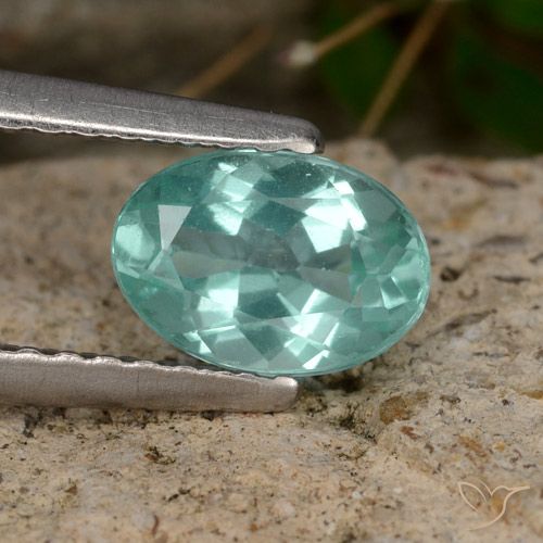 0.82 ct Blue Green Apatite, 7 x 4.9 mm Oval Cut From Madagascar, Photo A