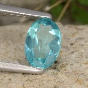 0.69 ct Turquoise Apatite Stone, Natural Apatite in Oval Facet Shape for Sale