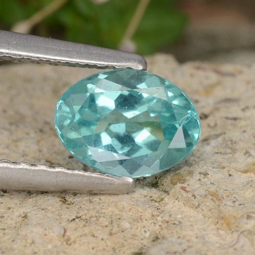 Bluish Green Apatite Gem - 0.8ct Oval Facet (ID: 476353)