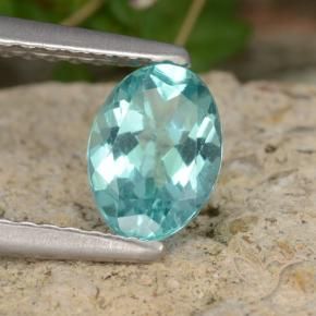 0.80 ct Turquoise Apatite Stone, Natural Apatite in Oval Facet Shape for Sale