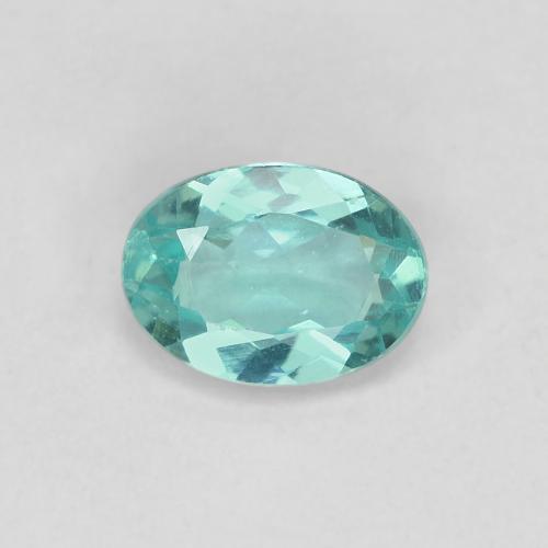 Medium Bluish Green Apatite Gem - 0.8ct Oval Facet (ID: 476354)