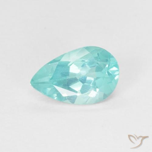 0.92 ct Turquoise Apatite Gemstone, Apatite Gem in Pear Facet Shape for Sale.